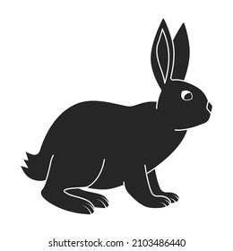 Rabbit vector icon.Black vector icon isolated on white background rabbit.