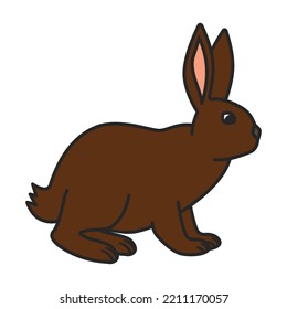 Rabbit vector icon.Color vector icon isolated on white background rabbit.