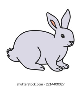Icono de vector de conejo.Icono de vector de color aislado en conejo de fondo blanco.