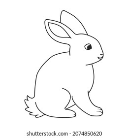 Rabbit vector icon.Outline vector icon isolated on white background rabbit.