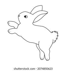Rabbit vector icon.Outline vector icon isolated on white background rabbit.