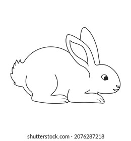 Rabbit vector icon.Outline vector icon isolated on white background rabbit.
