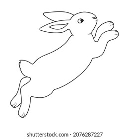 Rabbit vector icon.Outline vector icon isolated on white background rabbit.