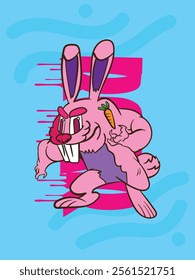 rabbit vector illustration for beast reptile symbol