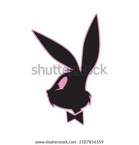 Rabbit vector illustration in black and pink color, great for t-shirts, posters, etc