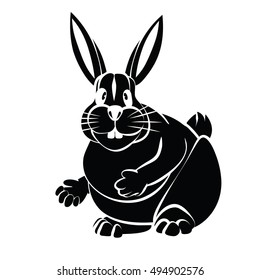 Rabbit. Vector illustration. Character means "rabbit"