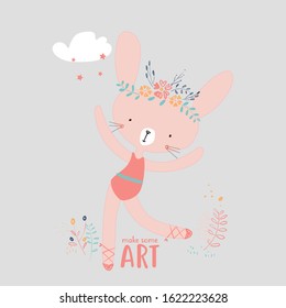 rabbit vector illustration cute art drawing