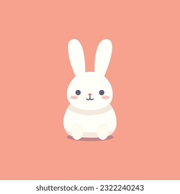 rabbit vector illustration. Cute rabbit cartoon character.