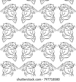 Rabbit vector illustration. Doodle style. Design, print, logo, decor, textile, paper.
