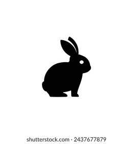 Rabbit vector illustration icon. Bunny silhouette.Happy Easter.  Design for greeting card, stickers, logo, web and mobile app.