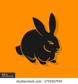 Vektor Stok Rabbit Vector Illustration Isolated On White (Tanpa Royalti ...