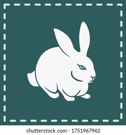 Rabbit. Vector illustration isolated on white background, flat design, cartoon style.