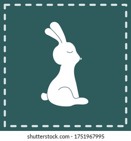 Rabbit. Vector illustration isolated on white background, flat design, cartoon style.