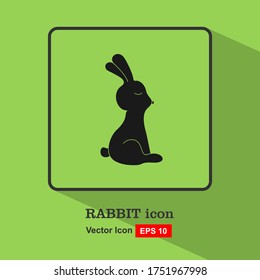 Rabbit. Vector illustration isolated on white background, flat design, cartoon style.