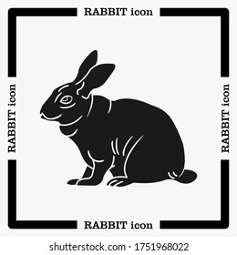 Rabbit. Vector illustration isolated on white background, flat design, cartoon style.