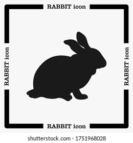 Rabbit. Vector illustration isolated on white background, flat design, cartoon style.
