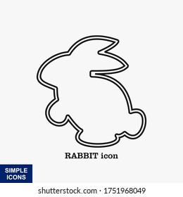 Rabbit. Vector illustration isolated on white background, flat design, cartoon style.
