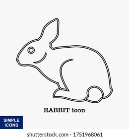 Rabbit. Vector illustration isolated on white background, flat design, cartoon style.