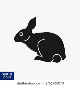 Rabbit. Vector illustration isolated on white background, flat design, cartoon style.