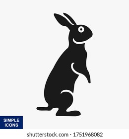 Rabbit. Vector illustration isolated on white background, flat design, cartoon style.