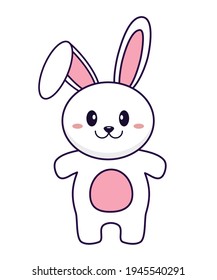 Rabbit vector illustration isolated on white background. Cartoon bunny vector.