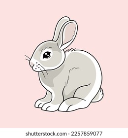 Rabbit vector illustration isolated on light background