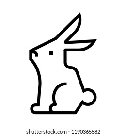 A rabbit vector illustration in line stroke design