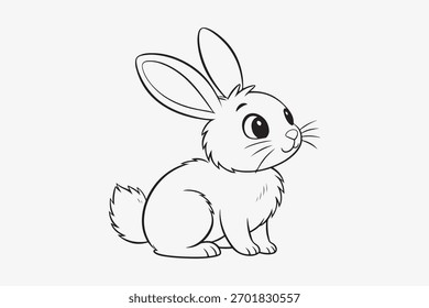 Un fondo blanco de Ilustración vectorial de conejo