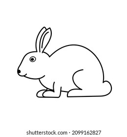 rabbit vector illustration,flat design with background