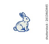 Rabbit Vector Image, Bunny Vector Image, Cute Rabbit Animal Vector Illustration, Rabbit Symbol logo Vector Image.