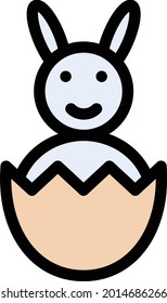 rabbit vector line colour icon