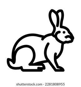 Rabbit Vector Line Icon Design