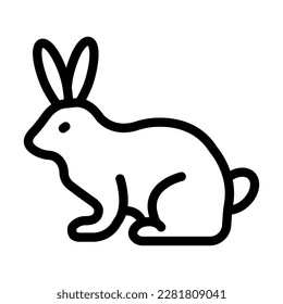 Rabbit Vector Line Icon Design