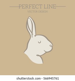rabbit vector line, symbol, logo, emblem. Contour Design.