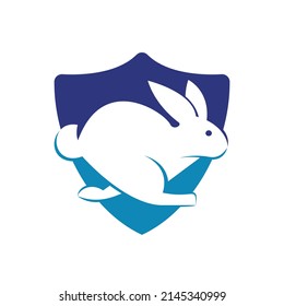 Rabbit vector logo design. Creative running rabbit or bunny logo vector concept element.