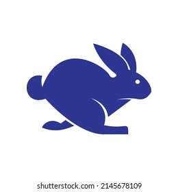 Rabbit vector logo design. Creative running rabbit or bunny logo vector concept element.