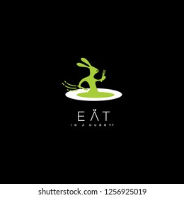 Rabbit vector logo. Fast food logo. Restaurant logo. 