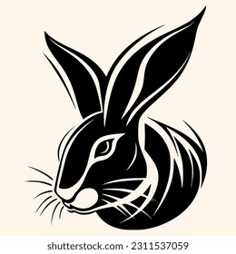 Rabbit vector for logo or icon,clip art, drawing Elegant minimalist style,abstract style Illustration