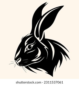 Rabbit vector for logo or icon,clip art, drawing Elegant minimalist style,abstract style Illustration