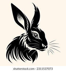 Rabbit vector for logo or icon,clip art, drawing Elegant minimalist style,abstract style Illustration