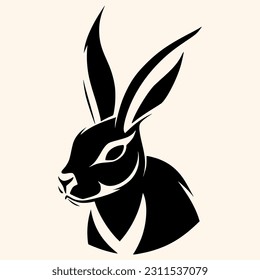 Rabbit vector for logo or icon,clip art, drawing Elegant minimalist style,abstract style Illustration