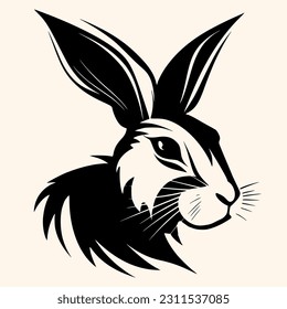 Rabbit vector for logo or icon,clip art, drawing Elegant minimalist style,abstract style Illustration