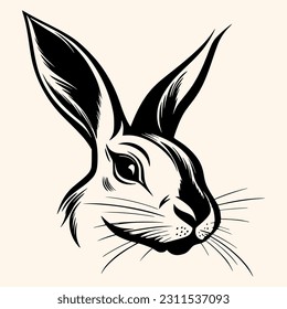 Rabbit vector for logo or icon,clip art, drawing Elegant minimalist style,abstract style Illustration