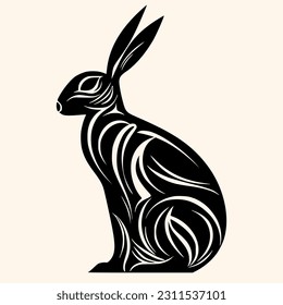 Vector de conejo para logotipo o icono, imágenes prediseñadas, dibujo Elegante estilo minimalista, estilo abstracto Ilustración