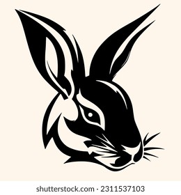 Rabbit vector for logo or icon,clip art, drawing Elegant minimalist style,abstract style Illustration