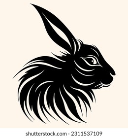 Vector de conejo para logotipo o icono, imágenes prediseñadas, dibujo Elegante estilo minimalista, estilo abstracto Ilustración