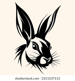 Rabbit vector for logo or icon,clip art, drawing Elegant minimalist style,abstract style Illustration