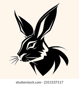 Rabbit vector for logo or icon,clip art, drawing Elegant minimalist style,abstract style Illustration