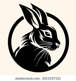 Vector de conejo para logotipo o icono, imágenes prediseñadas, dibujo Elegante estilo minimalista, estilo abstracto Ilustración