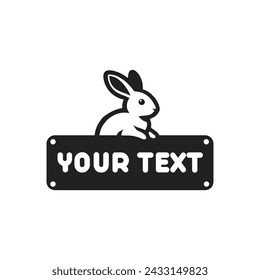 Rabbit vector, rabbit vector logo illustration with changeable writing.